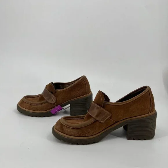 Fly London Tan Suede Block Heel Loafers | Size 39EU - Picture 4 of 5